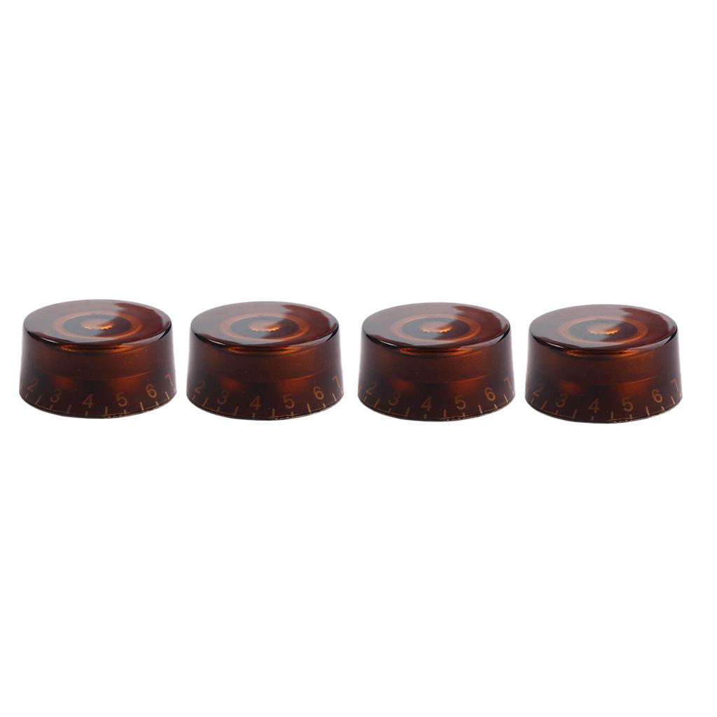 4X Đàn Guitar Tập Tông Núm Điều Khiển Núm cho Đàn Guitar Điện Nâu