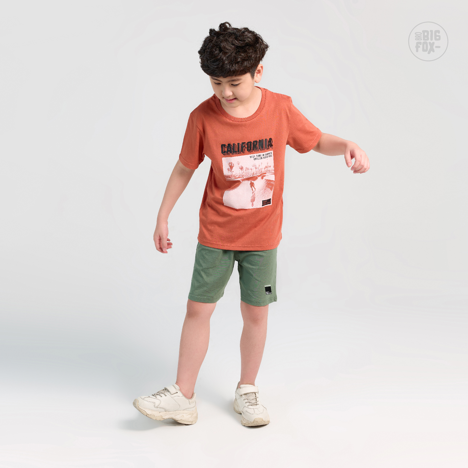 Bộ Quần Áo Bé Trai Cộc Tay Size Đại BigFox - Miss Meow Mùa Hè Chất Liệu Cotton Họa Tiết California