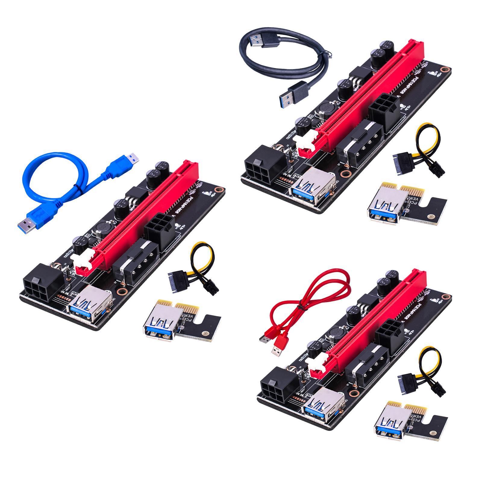 2Pcs PCI-E VER009S 1x to 16x Graphic Extension Adapter Card Stable Safe