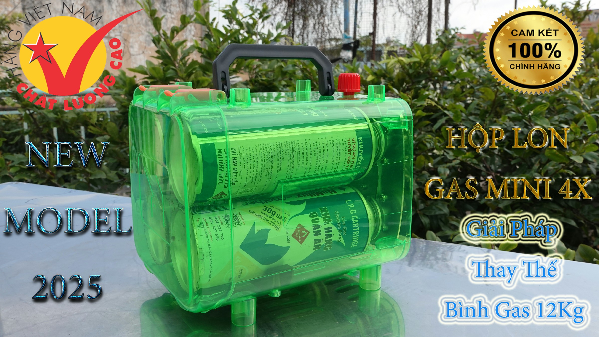 Hộp lon gas mini 4X - Giải pháp thay thế bình gas lớn 12Kg - HÀNG CHÍNH HÃNG