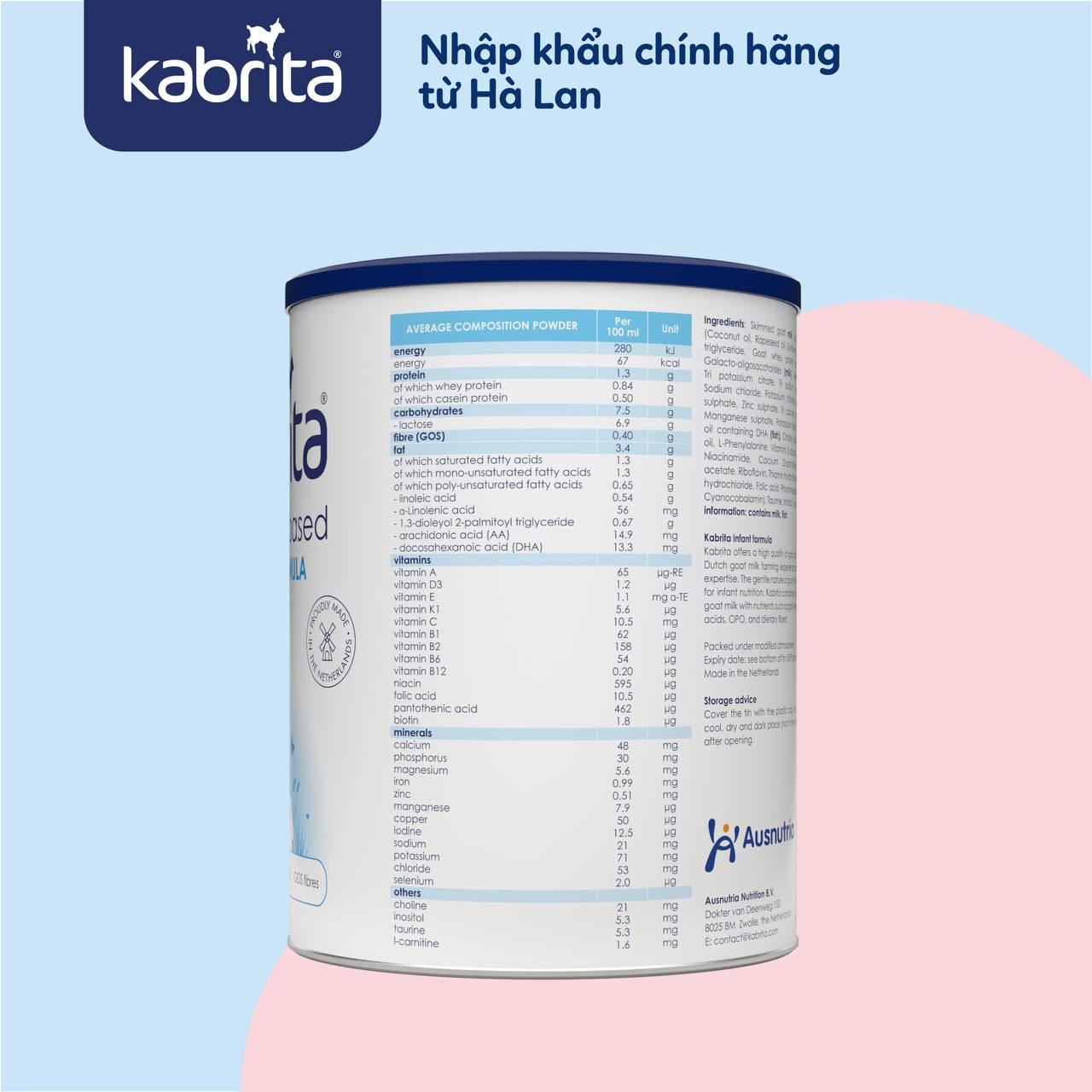 Combo 2 lon Sữa dê Kabrita số 1 cho trẻ từ 0 -12 tháng - Lon 800g