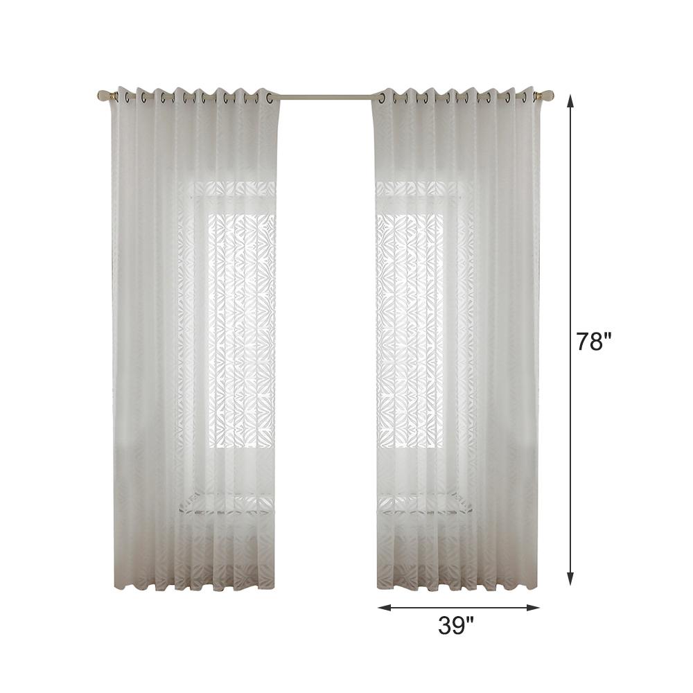 Rèm cửa sổ voan màu trắng Sheer Voile có vành trên cho nhà bếp, phòng ngủ và phòng khách