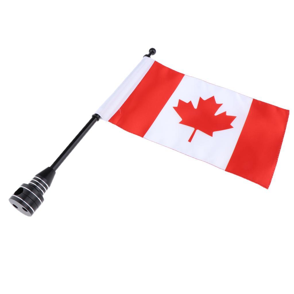 2xMotorcycle Canada Flag Pole Mount Custom Rack Luggage Flag for