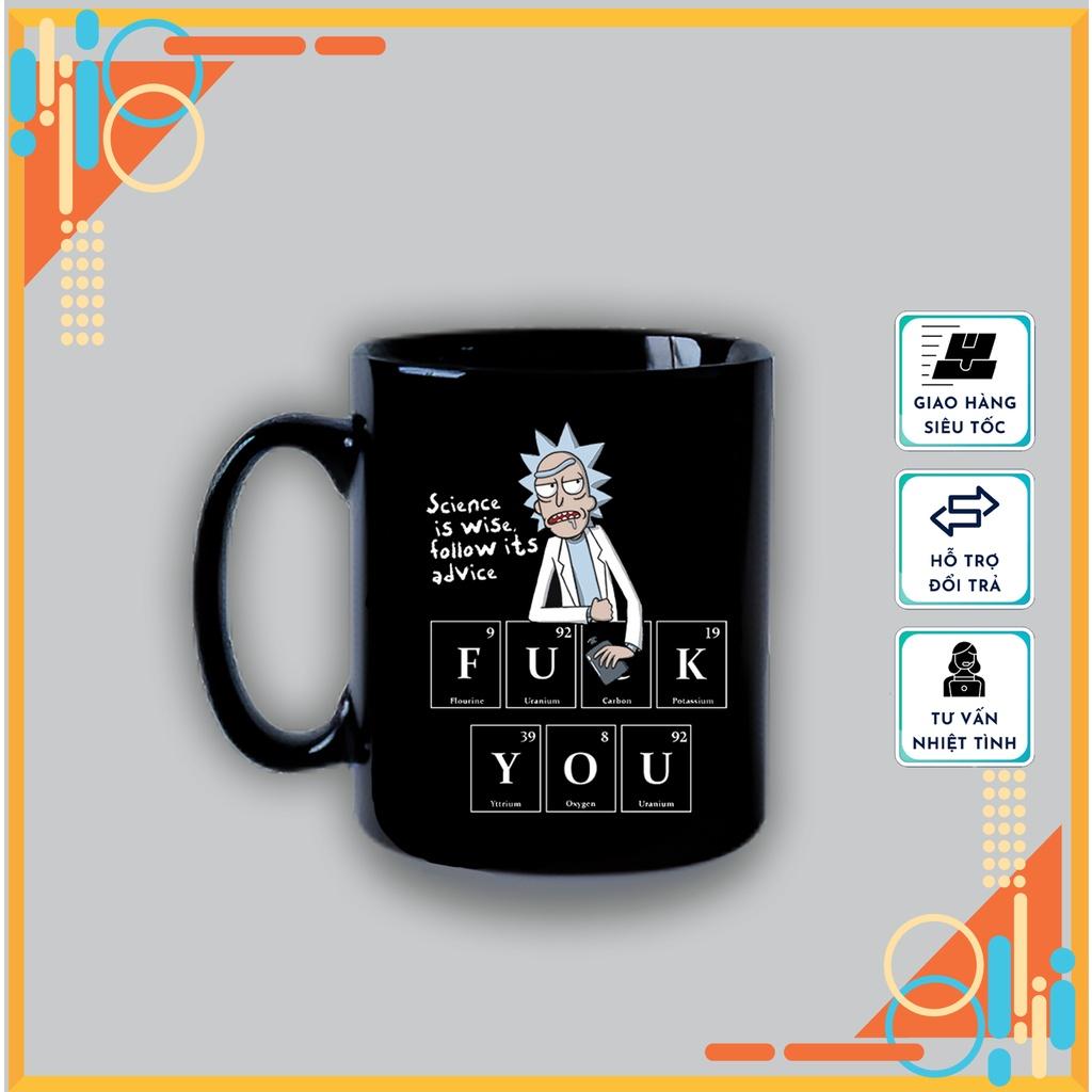 Cốc sứ in hình Rick and Morty hoạt hình vui nhộn, cốc sứ tráng men dùng làm quà tặng, uống nước hàng ngày