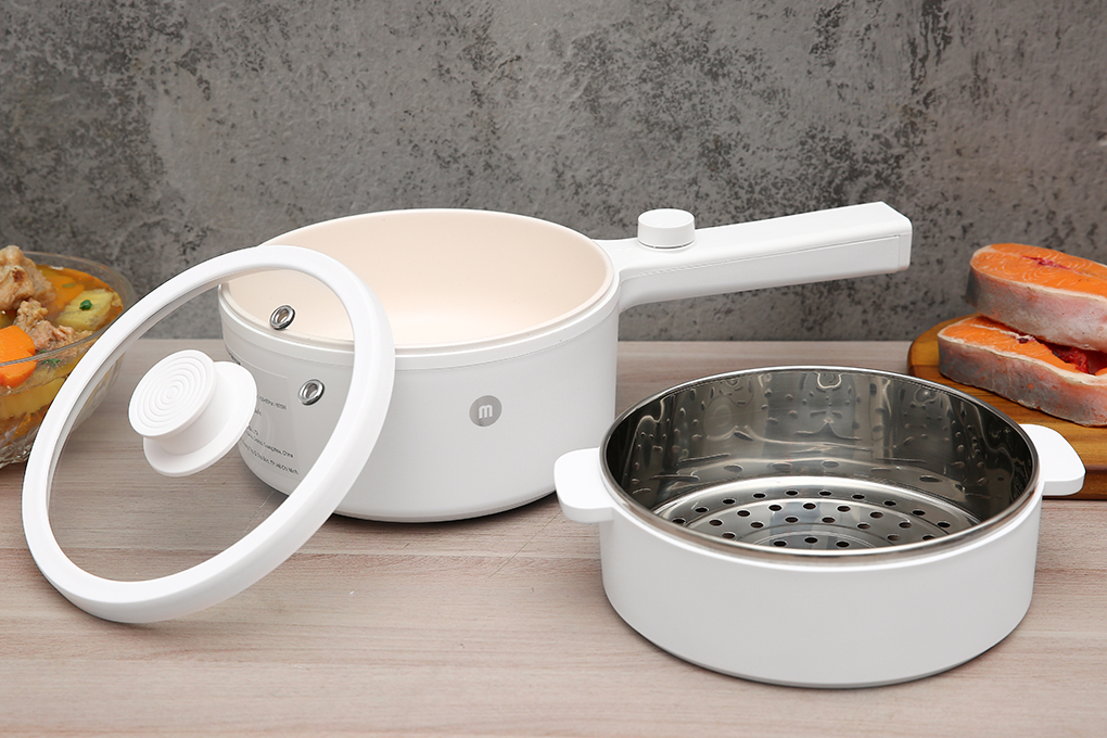 Nồi Nấu Đa Năng kèm xửng hấp Mishio MK271new 1,5L 600W- Hàng chính hãng
