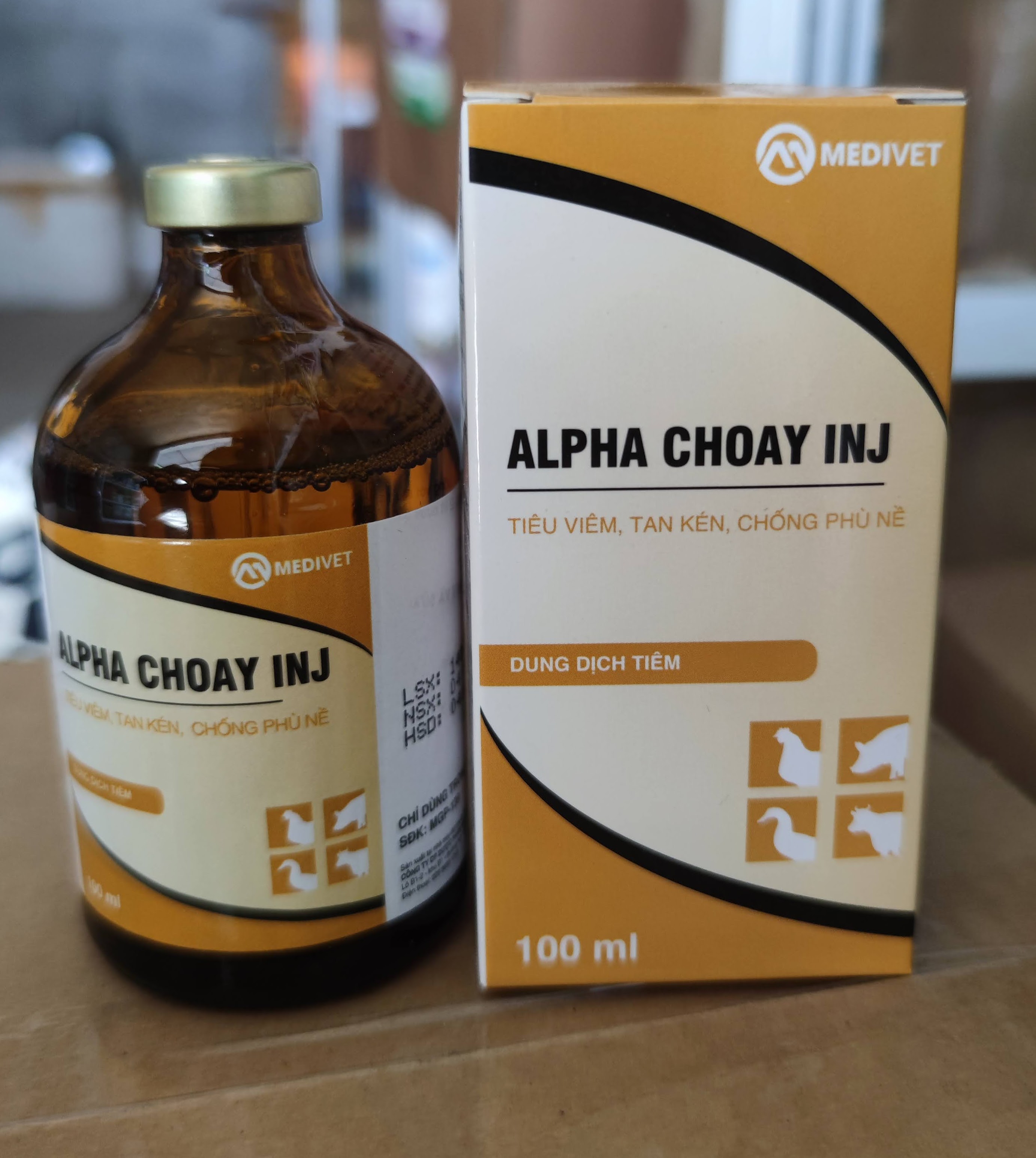 Alpha Choay 100ml Tiêu viêm, tan kén, chống phù nề gia súc, gia cầm