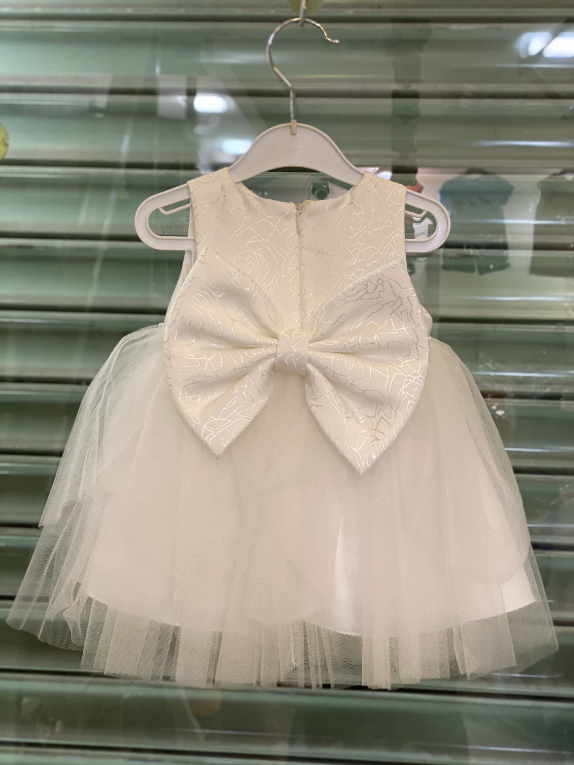 Đầm Lụa Kết Hợp Lưới Baby Girl Có Nơ Sau Lưng Mã 1964800