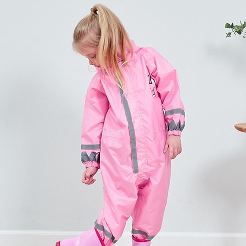 Cute Raincoat Children Cartoon Rain Coat Kids Rainwear Waterproof pink S