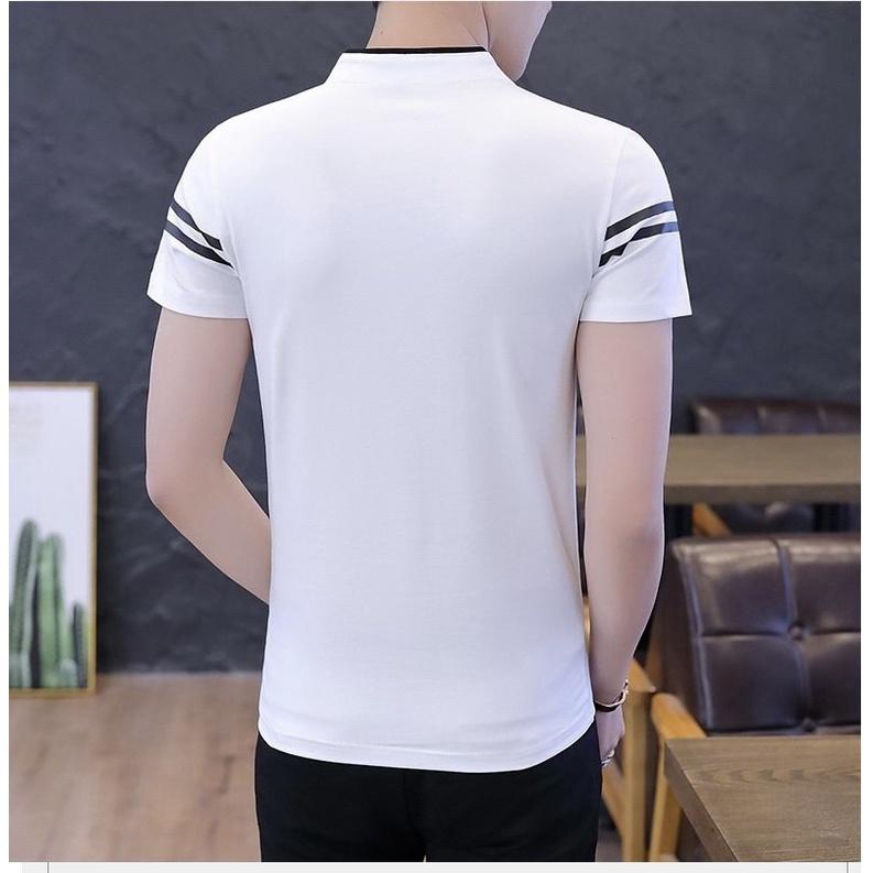 Áo thun nam cổ tàu tay ngắn vải thun cotton mềm mịn co giãn tốt skymen fashion MKT01