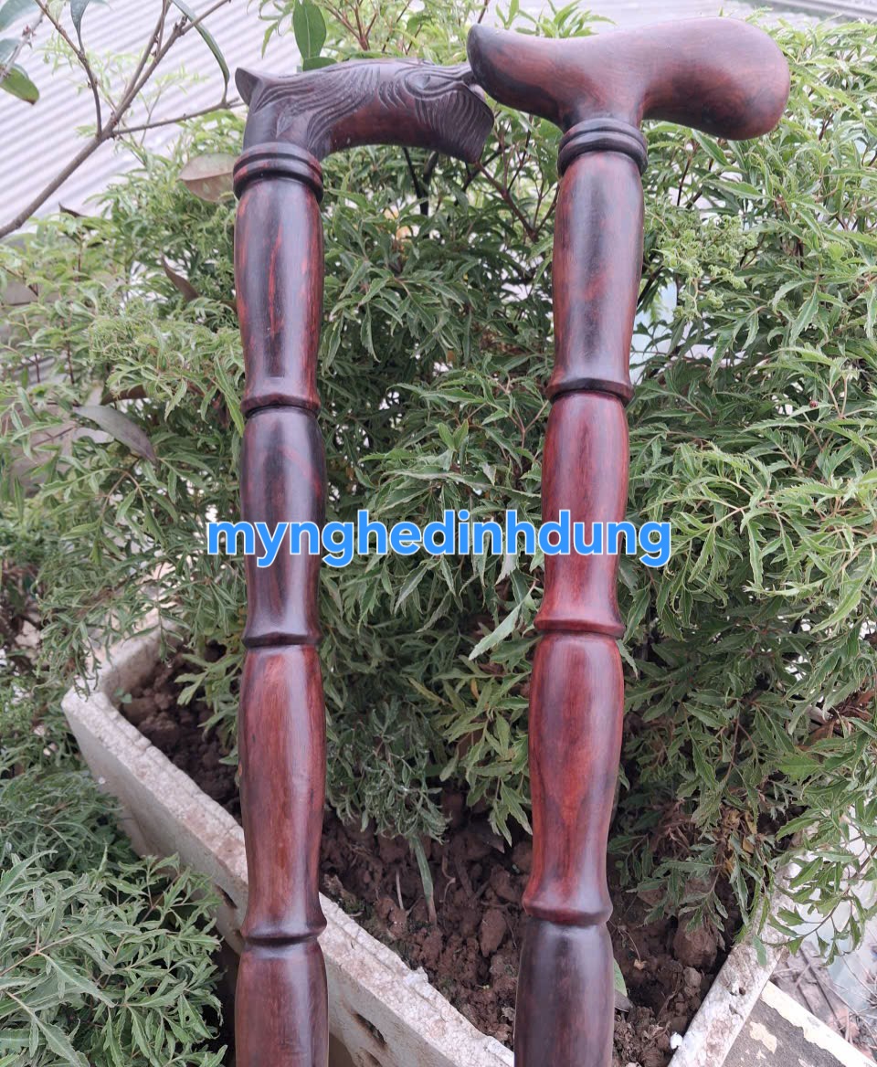 Gậy chống gỗ trắc đỏ đen