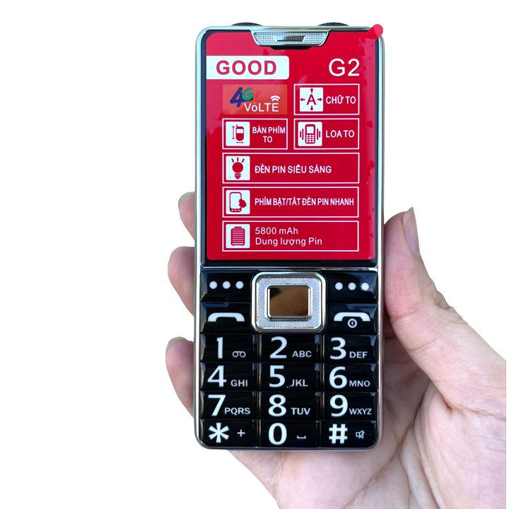 Điện thoại Good G2 2 sim 2 sóng , Màn 2.4inch , Pin trâu 5800mah , Đèn pin siêu sáng - Mới nguyên seal