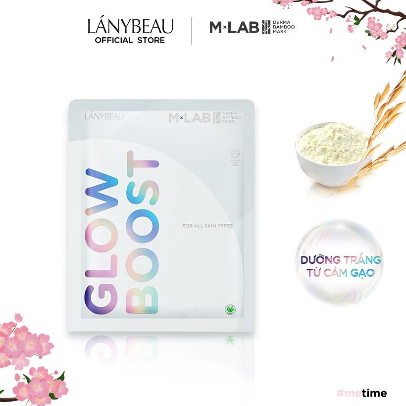 Mặt nạ dưỡng da trắng sáng, căng bóng 100% sợi tre tự nhiên LÁNYBEAU M-Lab Glow Boost