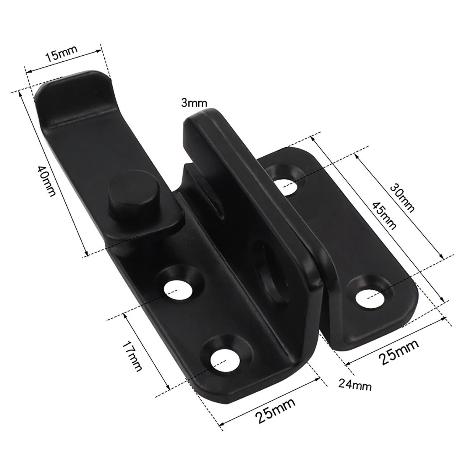 2 Pieces Door Latch Lock Lightweight Door for Drawer Fences Black
