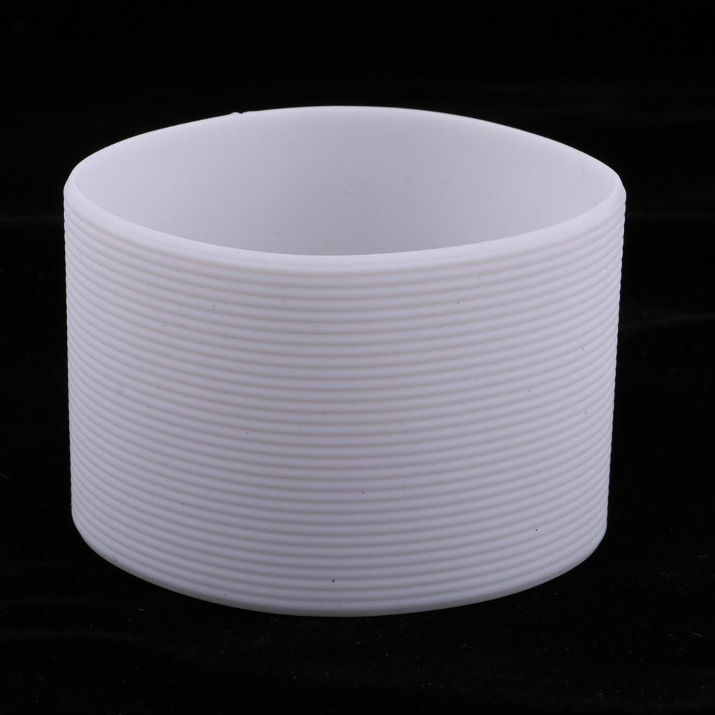 Silicone Sleeve for Sports Water Cup Glass Bottles , White Color