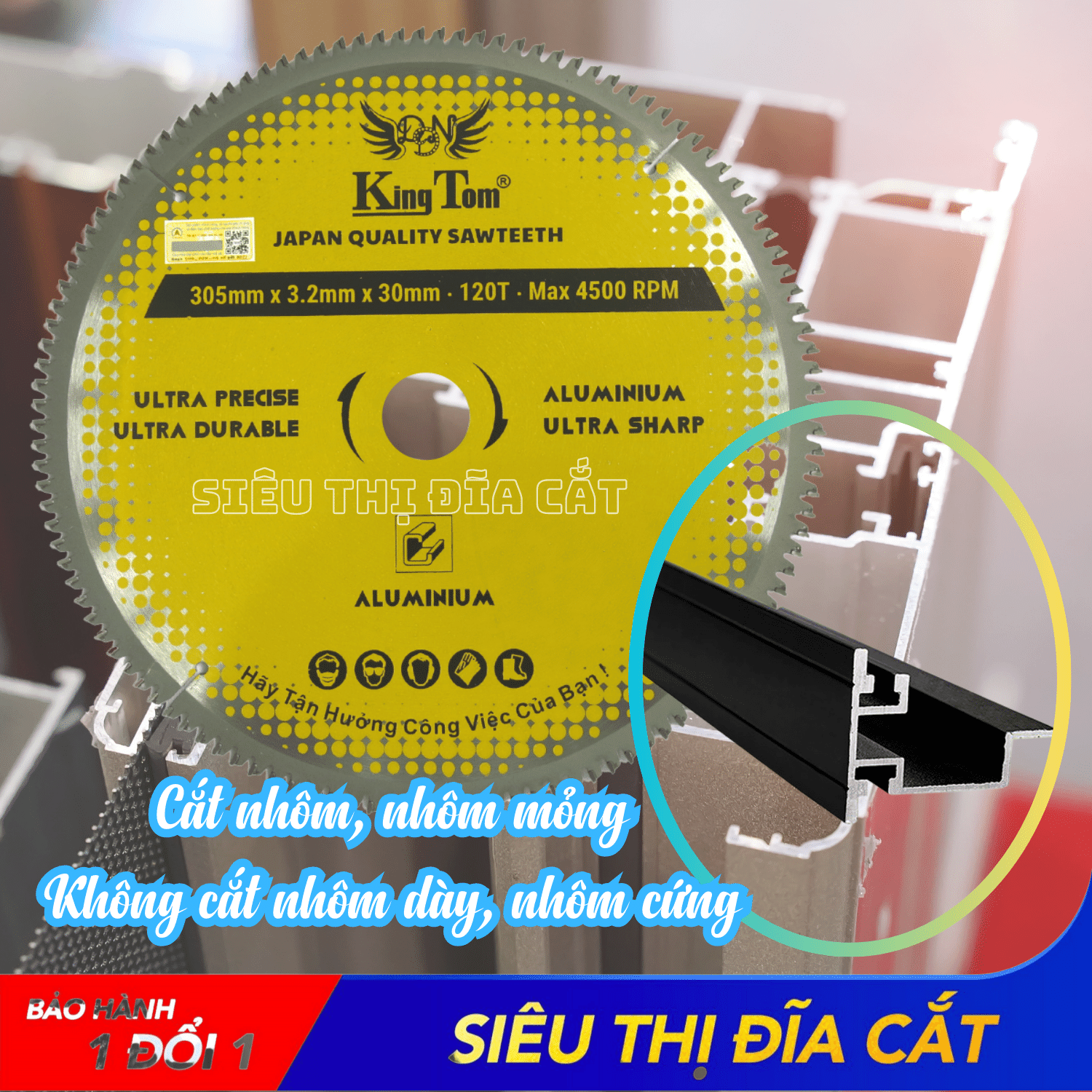LƯỠI CẮT NHÔM 305-120 RĂNG KINGTOM VÀNG – CHẤT LƯỢNG VÔ ĐỊCH PHÂN KHÚC GIÁ RẺ!