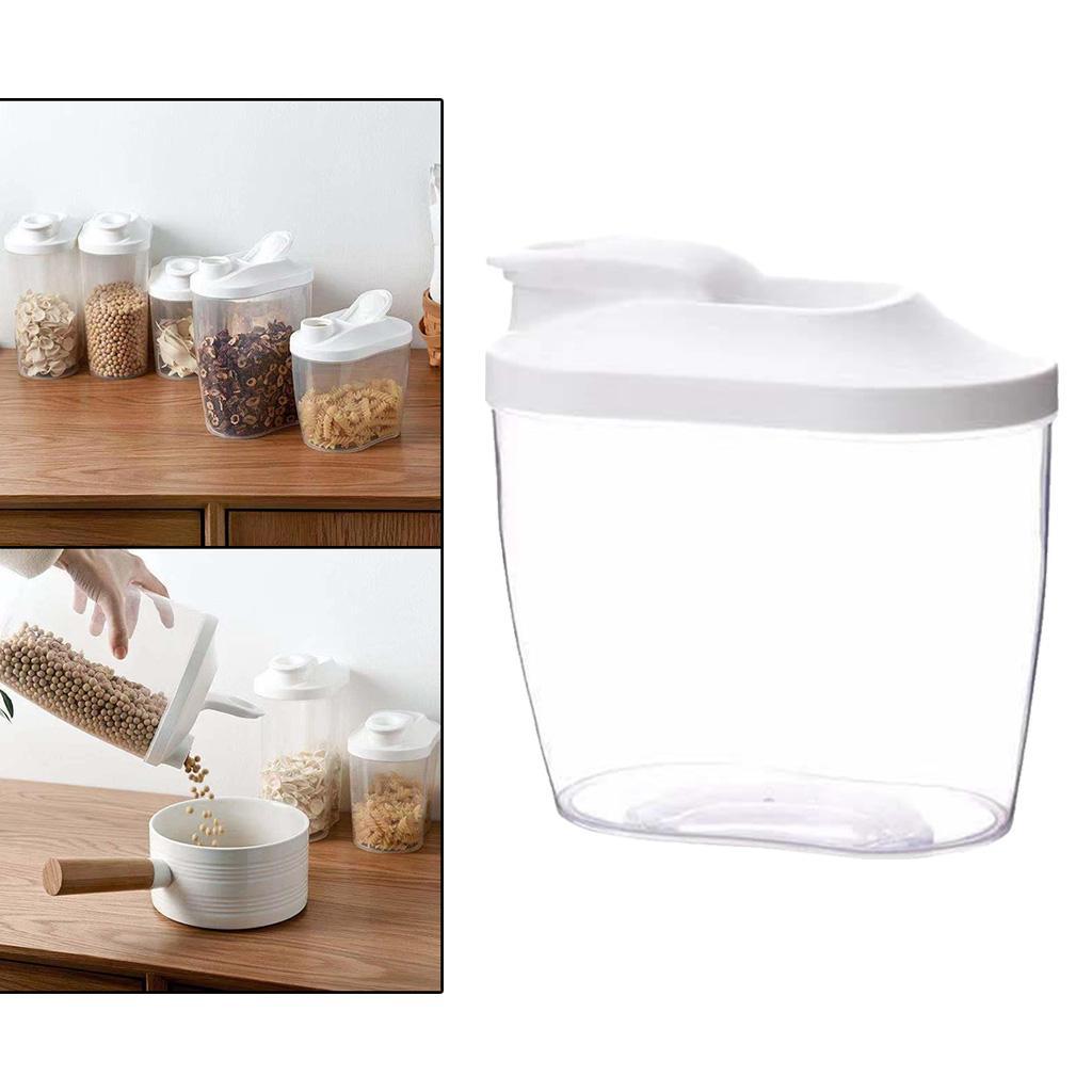 2 Pcs Clear Food Storage Container Cereal Dispenser Dry Food Grain Organizer