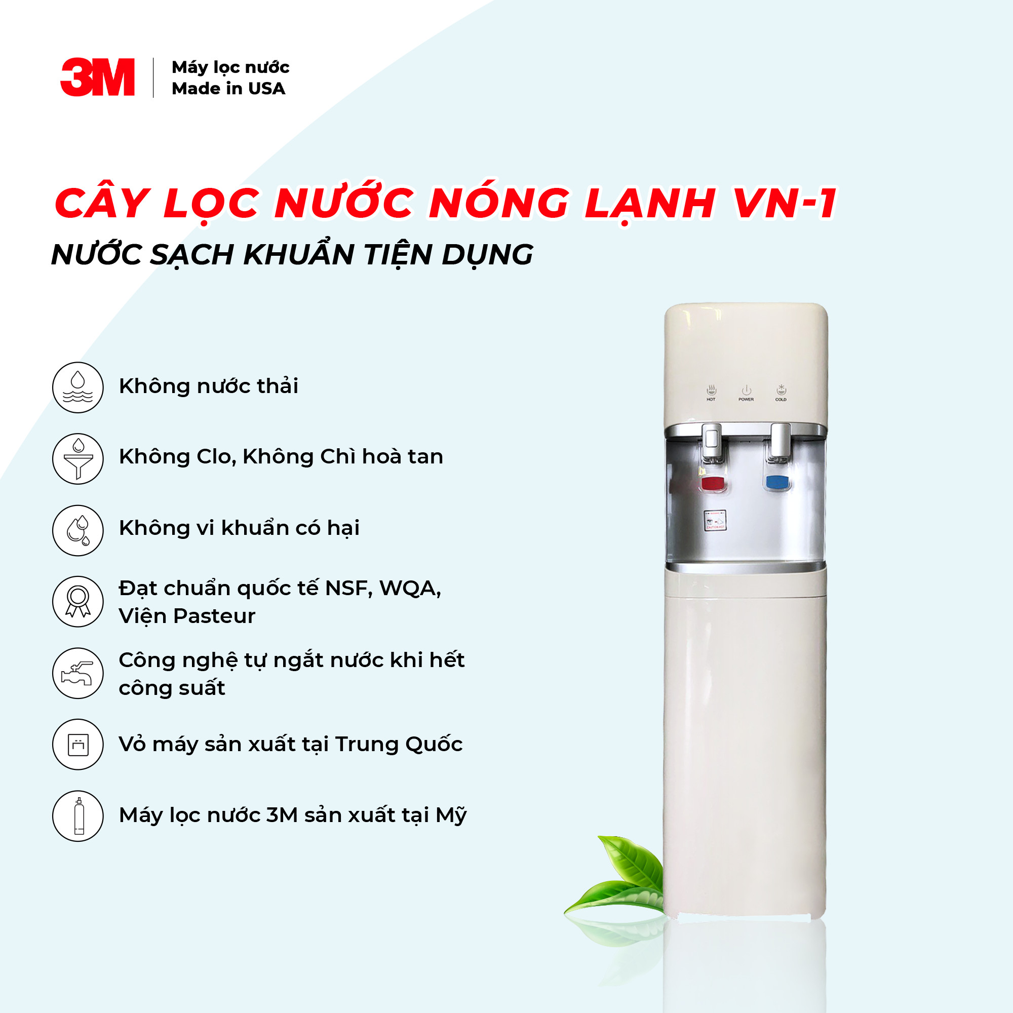 Combo Máy Lọc Nước 3M FF100 + Thân Máy Nóng / Lạnh (Model VN-1) - Công Nghệ Lọc IMPACT -  Lưu Lượng Nước 9,5 Lít/phút - Công Suất Lọc 22.712 Lít - Hàng Chính Hãng 3M