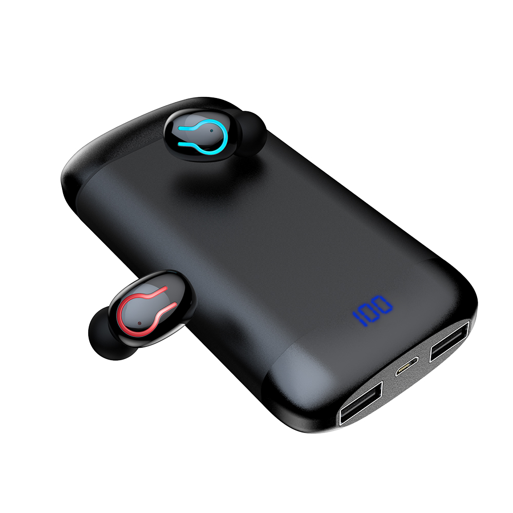 Tai Nghe Không Dây HBQ-Q66 Bluetooth 5.0 + Hộp Sạc EDR TWS 6000mah Màn Hình IPX5 Chống Nước Mini
