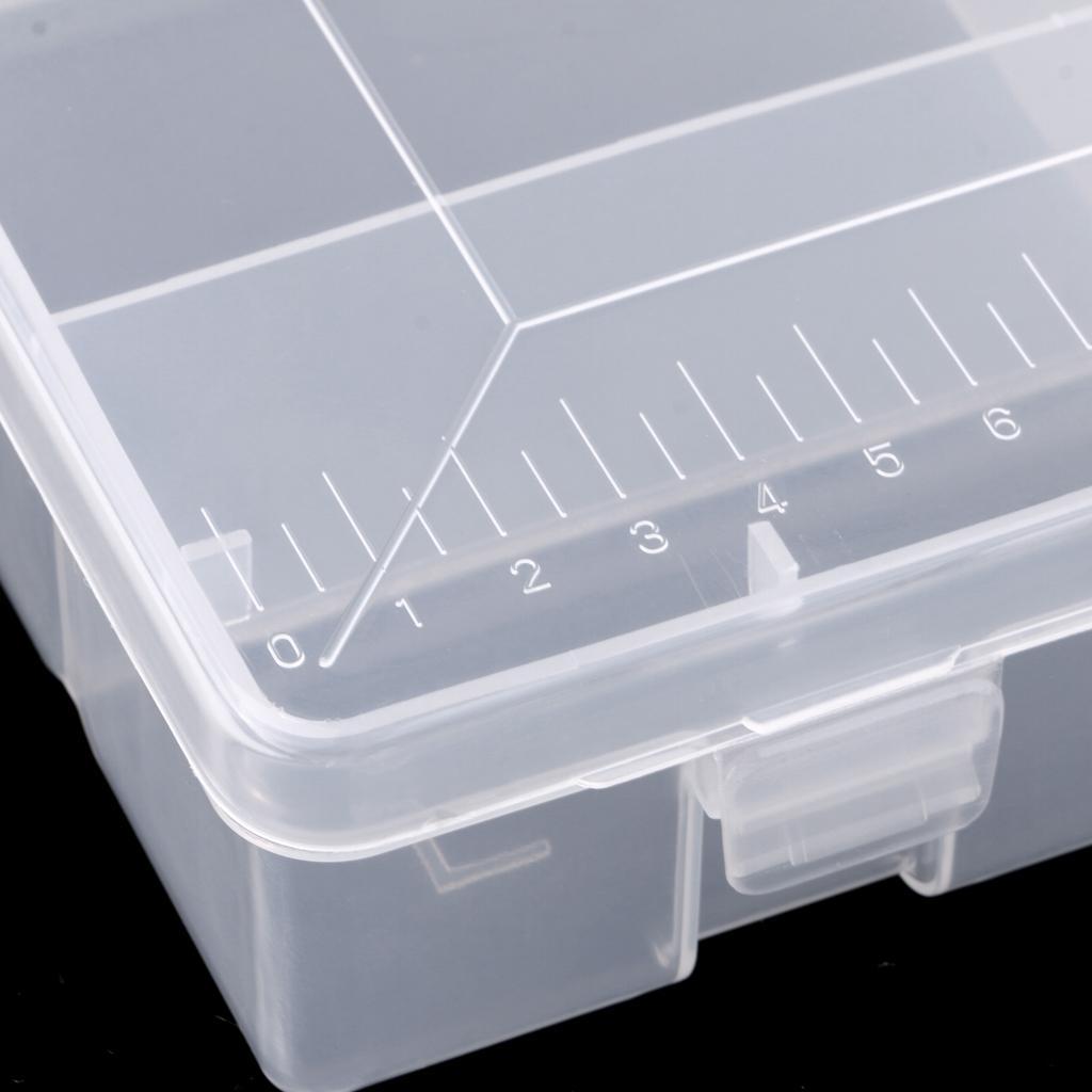 5 Compartments Clear Plastic Fishing Tackle Box Lures Bait Storage Case