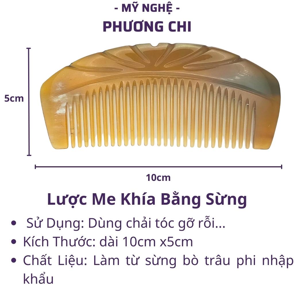 Lược sừng múi bưởi màu trắng nưa dài 13cm, lược chải tóc gỡ rối massage đầu | Mỹ nghệ phương chi