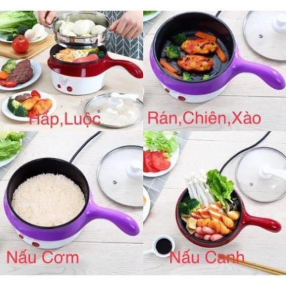 Nồi Lẩu Điện Đa Năng 2 Tầng Mini 2 in1 Chống Dính