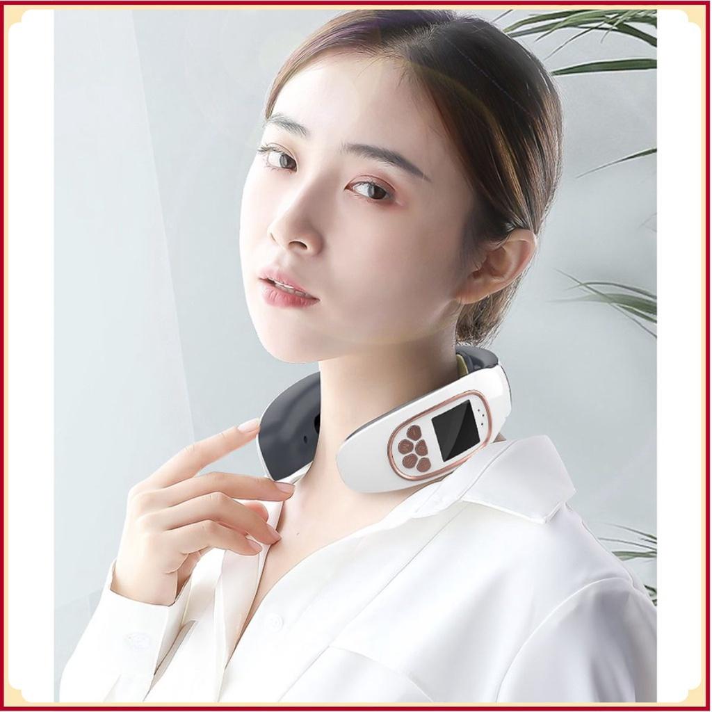 Máy massage xung điện kiêm sưởi ấm cho vai cổ bằng Dr.Meridians có remote điều khiển 