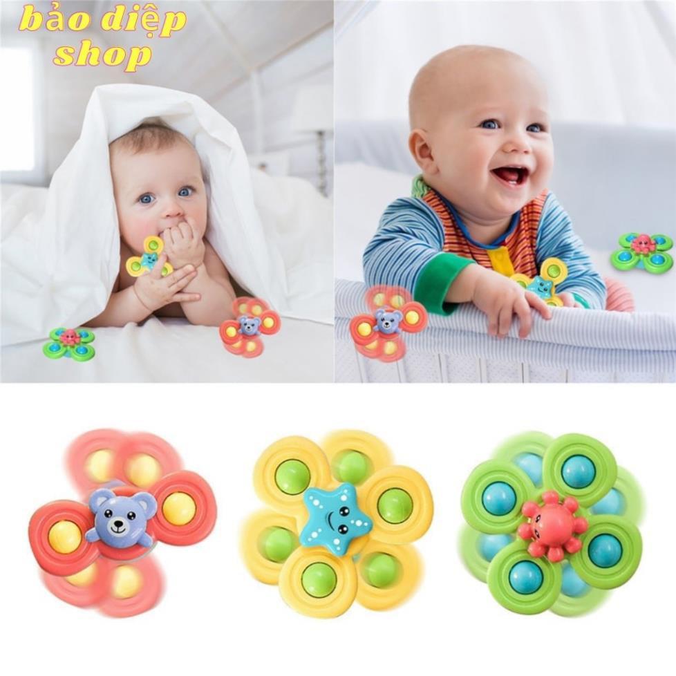 Con quay đồ chơi fidget spinner thiết kế hình động vật hoạt hình có giác hút đọc đáo dành cho các bé