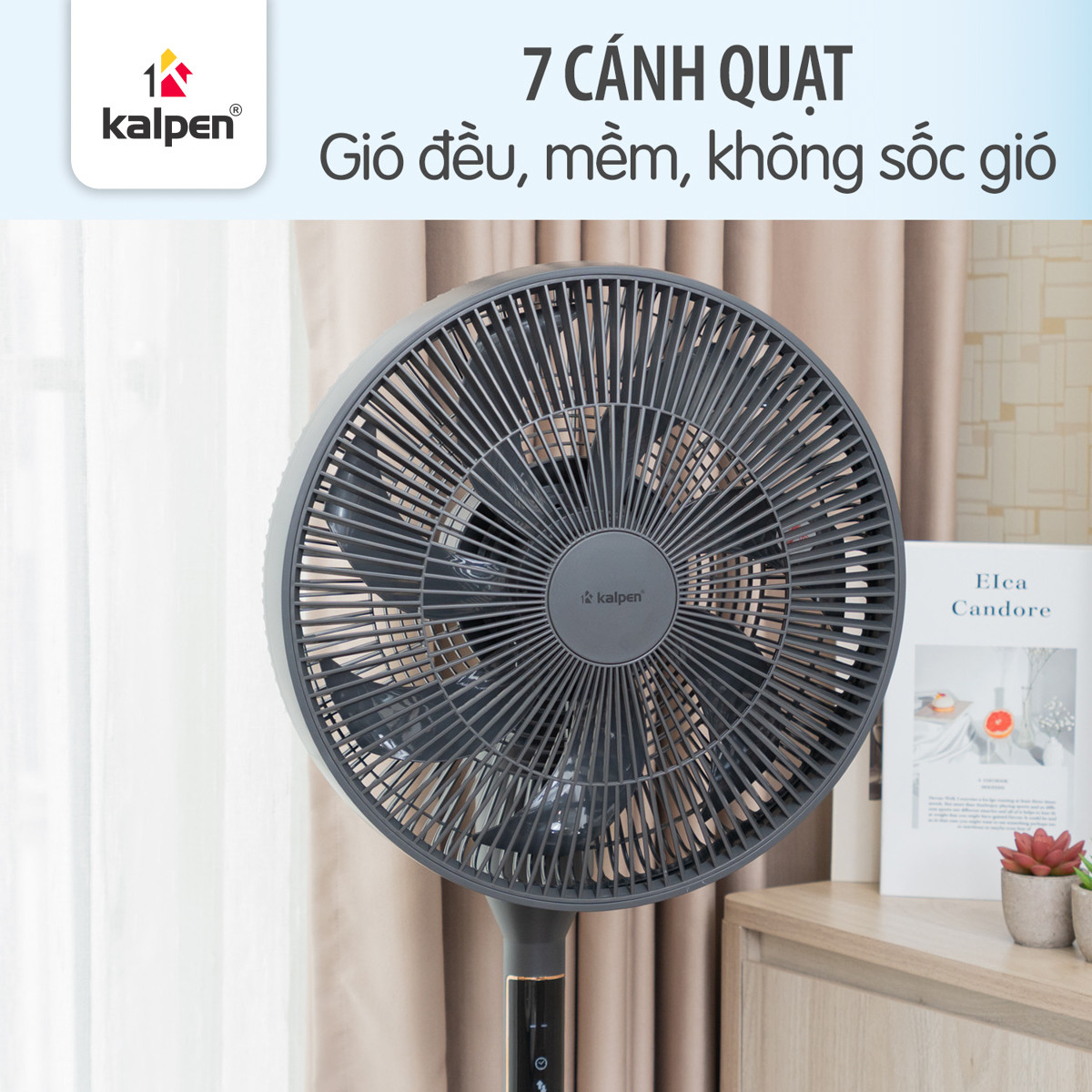 Quạt tuần hoàn không khí 360 độ Kalpen F12 7 cánh - Hàng chính hãng