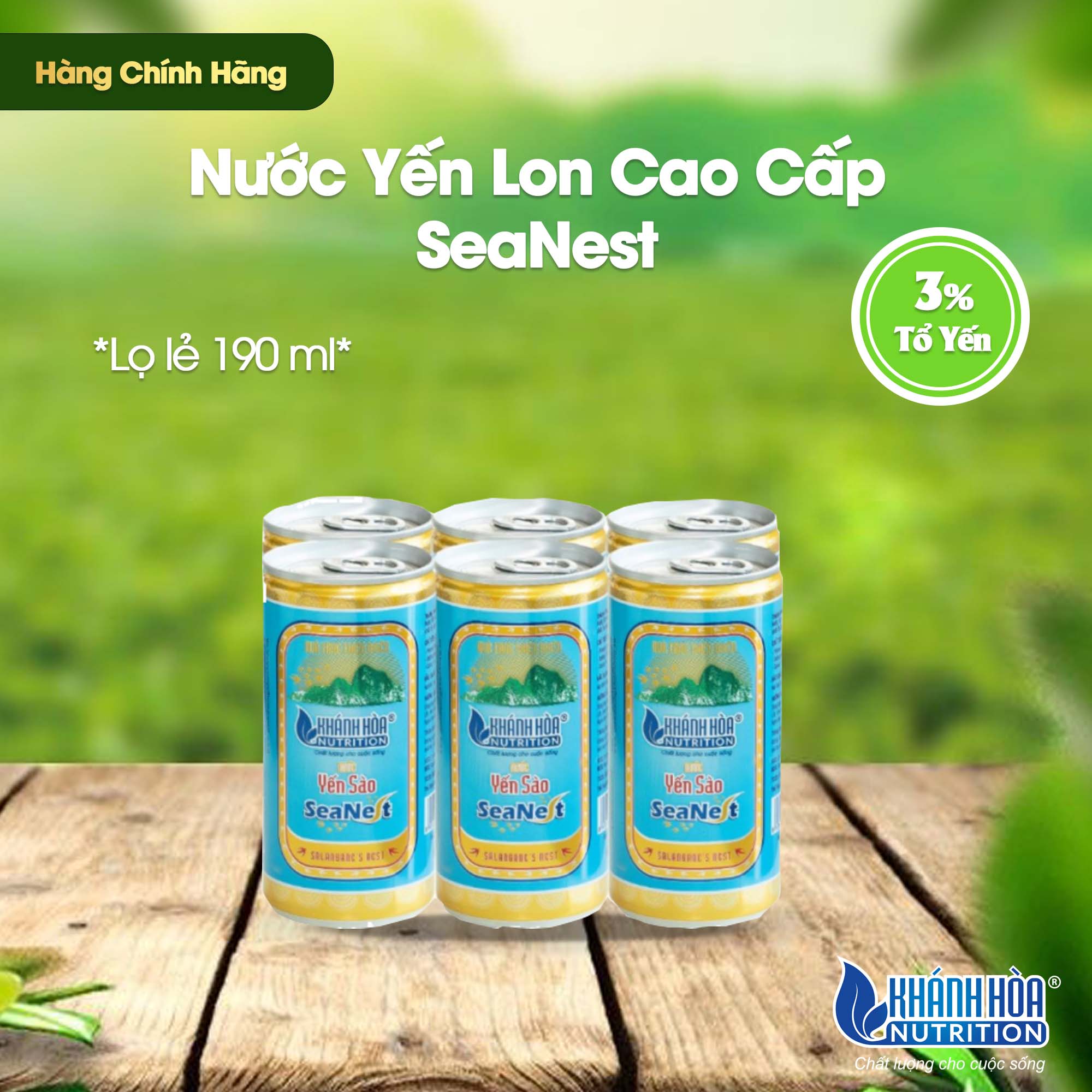 Nước yến sào cao cấp lon Seanest 190 ml Khánh Hòa Nutrition (lốc 6 lon)