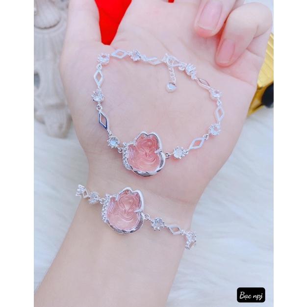 Lắc tay hồ ly phong thuỷ, Vòng tay Bạc đẹp - Bạc Npj