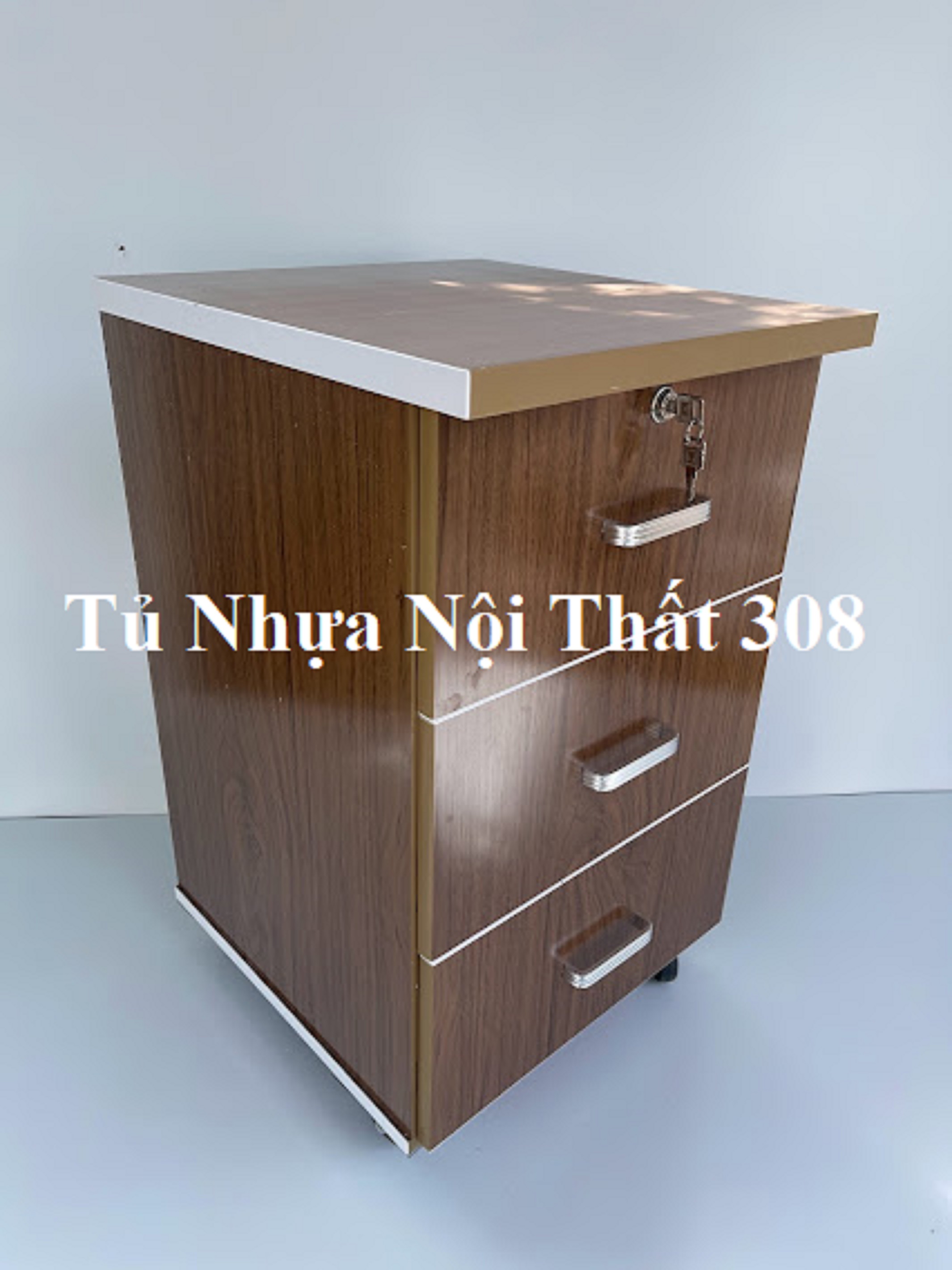 Tủ, Kệ Đầu Giường Nhựa Đài Loan Cao 70cm Ngang 42cm Sâu 42cm Màu Óc Chó K151