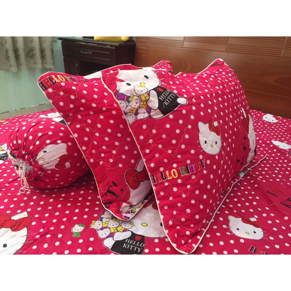 Bộ Chăn Ga Gối Cotton Poly Hello Kitty 1m8x2m