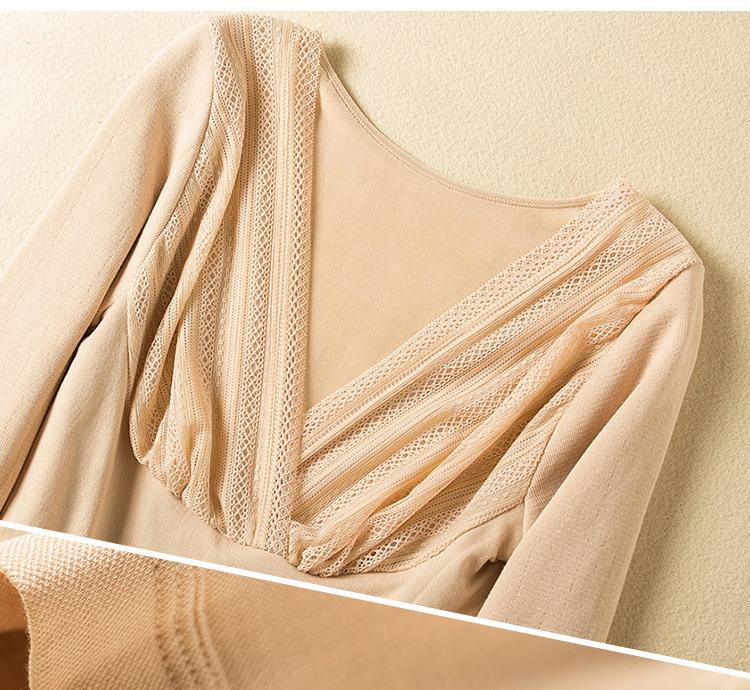 Dày Dặn Ấm Nữ Nhiệt Áo Cổ Chữ V Gợi Cảm Mùa Đông Nhung Quần Lót Nữ Undershirts Thứ Hai Da Tay Dài Nhiệt Quần Áo