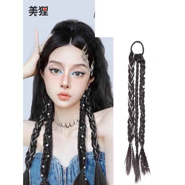 Tóc giả con rết đính hạt phong cách hàn quốc - Maben