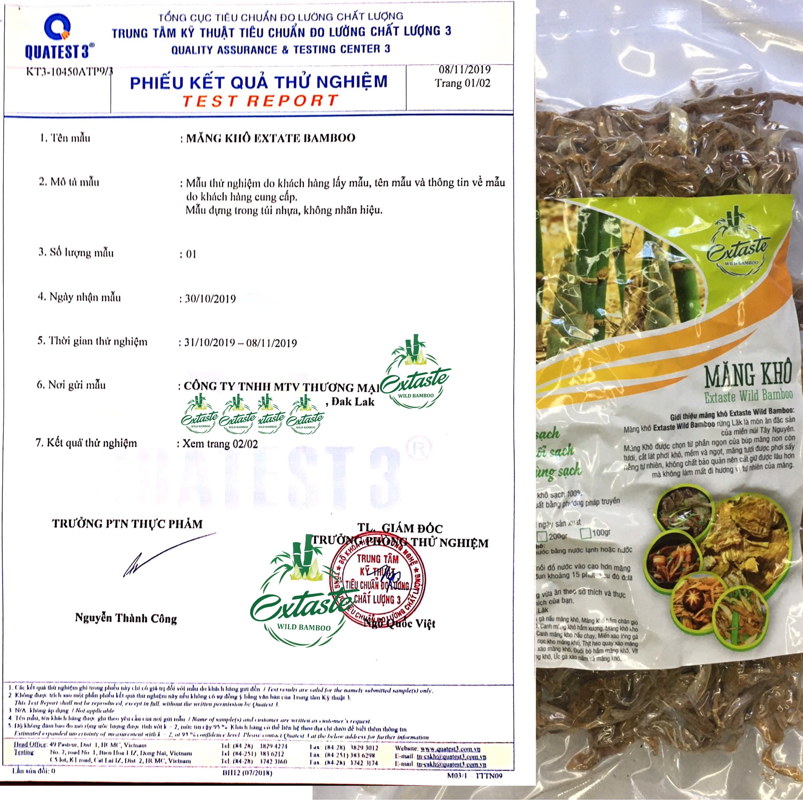 Măng Khô Ngon Sạch Extaste Bamboo Giàu Chất Sơ, Vitamin Và Khoáng Chất- Phù Hợp Các Món Vịt Nấu Măng, Miến Măng Gà, Hầm Chân Giò, Măng Kho Cá - Combo 4 x 200gram Nhiều Hơn, Dễ Bảo Quản Hơn