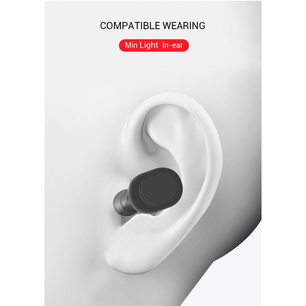 Dual Bluetooth 5.0 HiFi Sports Headset with Charging Case Black