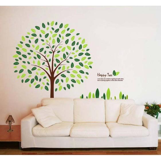 Decal trang trí tường - Cây lá hình tròn Xinh xắn