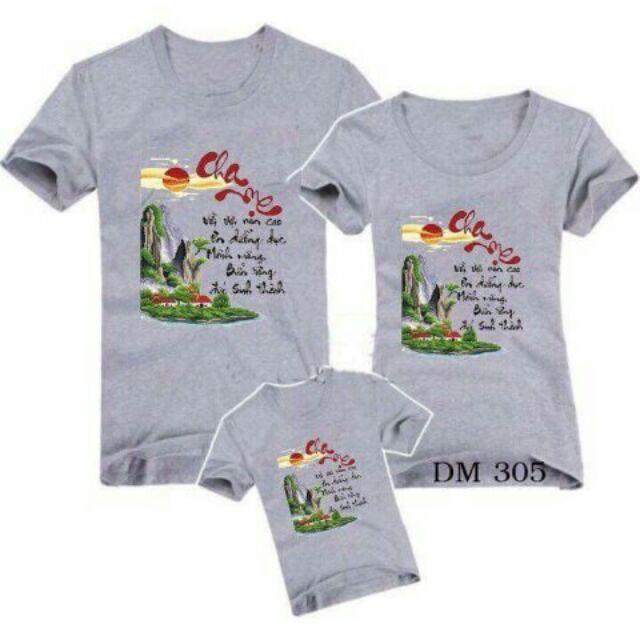 Áo gia đình thun cotton giá rẻ