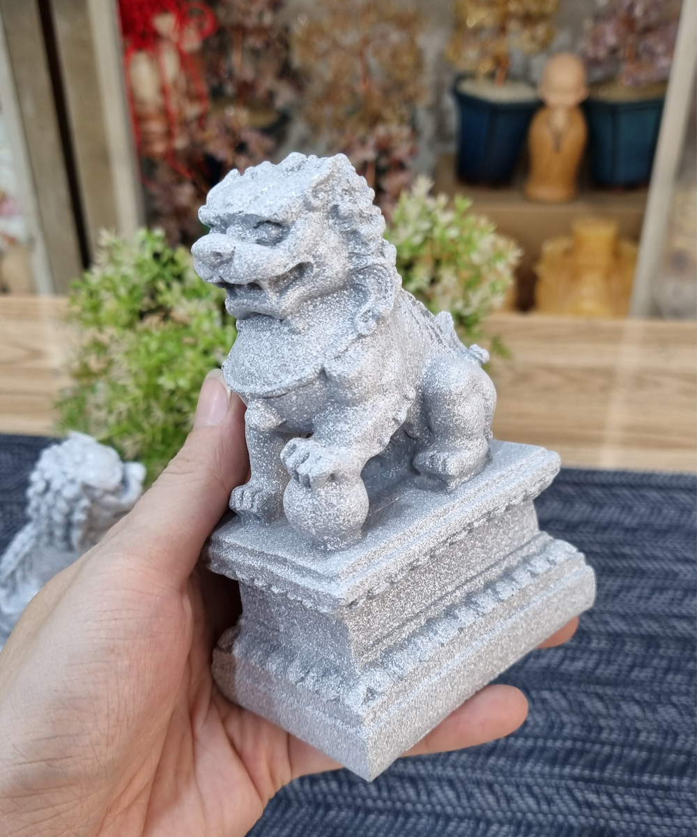 Bộ 02 tượng Kỳ Lân giả đá size 12cm