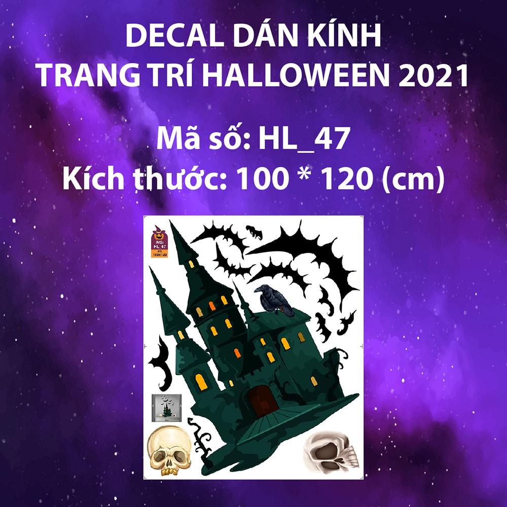 DECAL TRANG TRÍ HALLOWEEN 2021 COMBO MÀN ĐÊM DƠI VÀ PHÙ THỦY