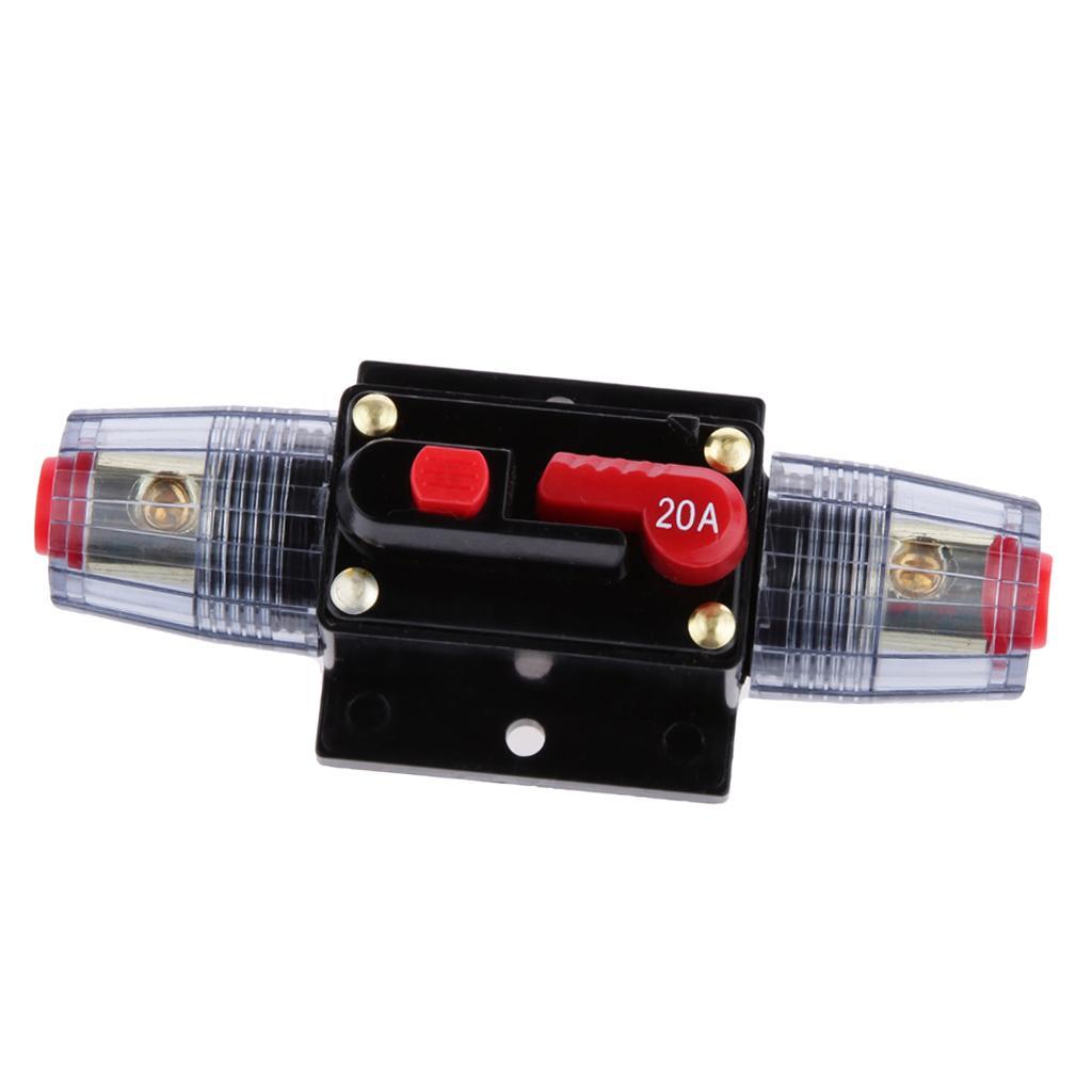 2x  Circuit Breaker Stereo Audio Car Fuse Holder DC12V-24V 60A & 20A