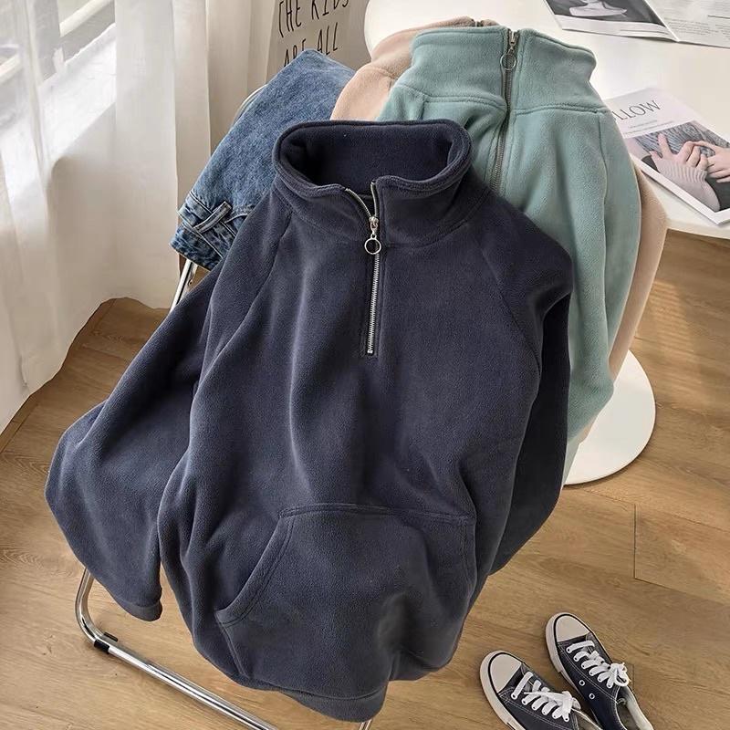 Oder - Áo Hoodie Trơn Basic Kéo Khóa