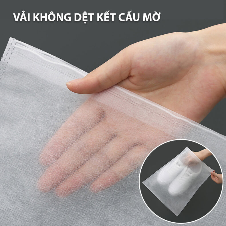 COMBO 5 Túi Đựng Giày Đa Năng Vải Không Dệt Có Dây Rút Du Lịch Bảo Quản Giày Dép Chống Bụi Bẩn Ố Vàng