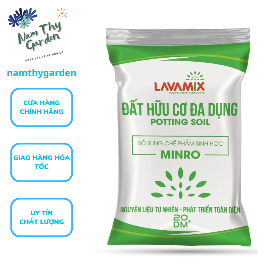 Đất Hữu Cơ Đa Dụng Potting Soil Gói 20dm3, khoảng 9.5kg Chuyên Trồng Rau Sạch, Hoa, Cây Kiểng