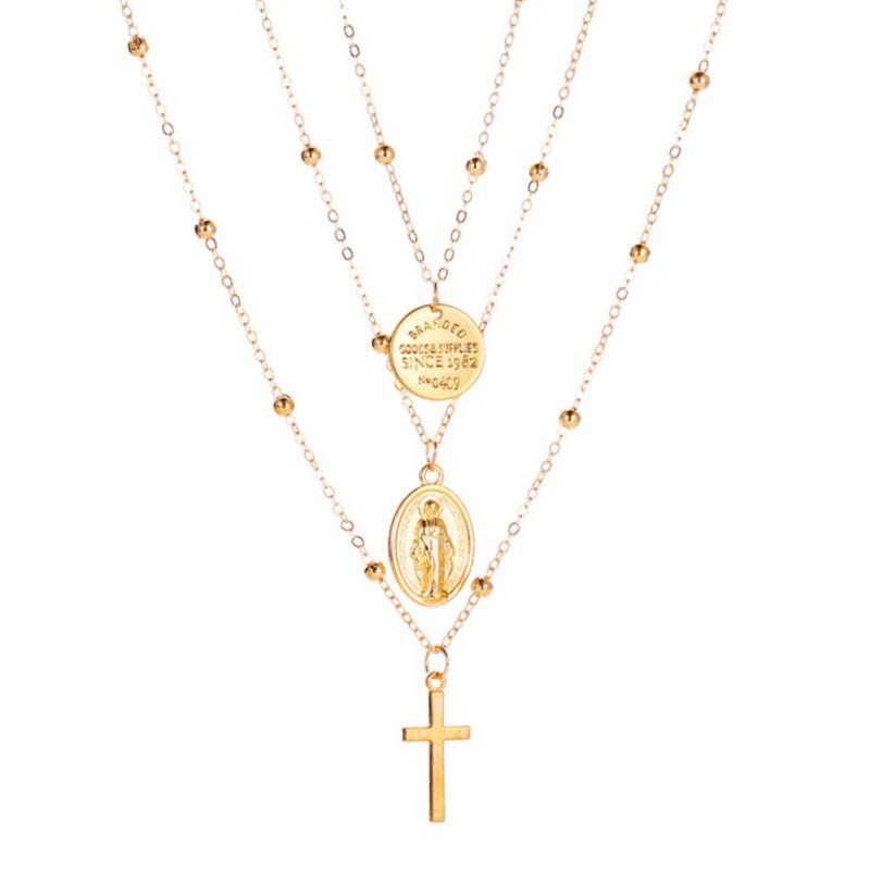 Dây Chuyền Nhiều Lớp Mặt Đồng Xu Thời Trang Cho Nữ