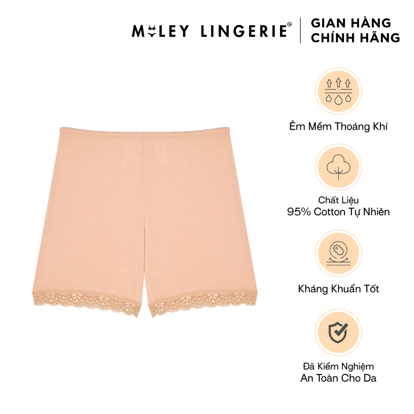 Quần Đùi Lót Nữ Mặc Trong Chân Váy Dài 25.5cm Miley Lingerie - Màu Beige FDS0906