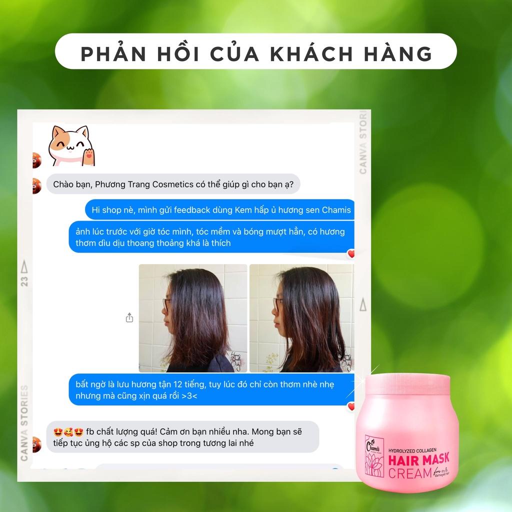 Kem Ủ Phục Hồi Tóc CHAMIS Collagen Siêu Bóng Mượt Hương Sen Lưu Hương 24 Giờ