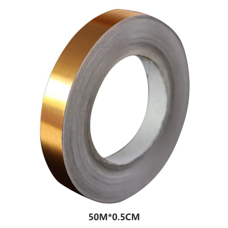 50 mét băng keo dán gạch men vàng kim sang trọng trang trí nhà cửa, không thấm nước bản 0.5cm và 1 cm