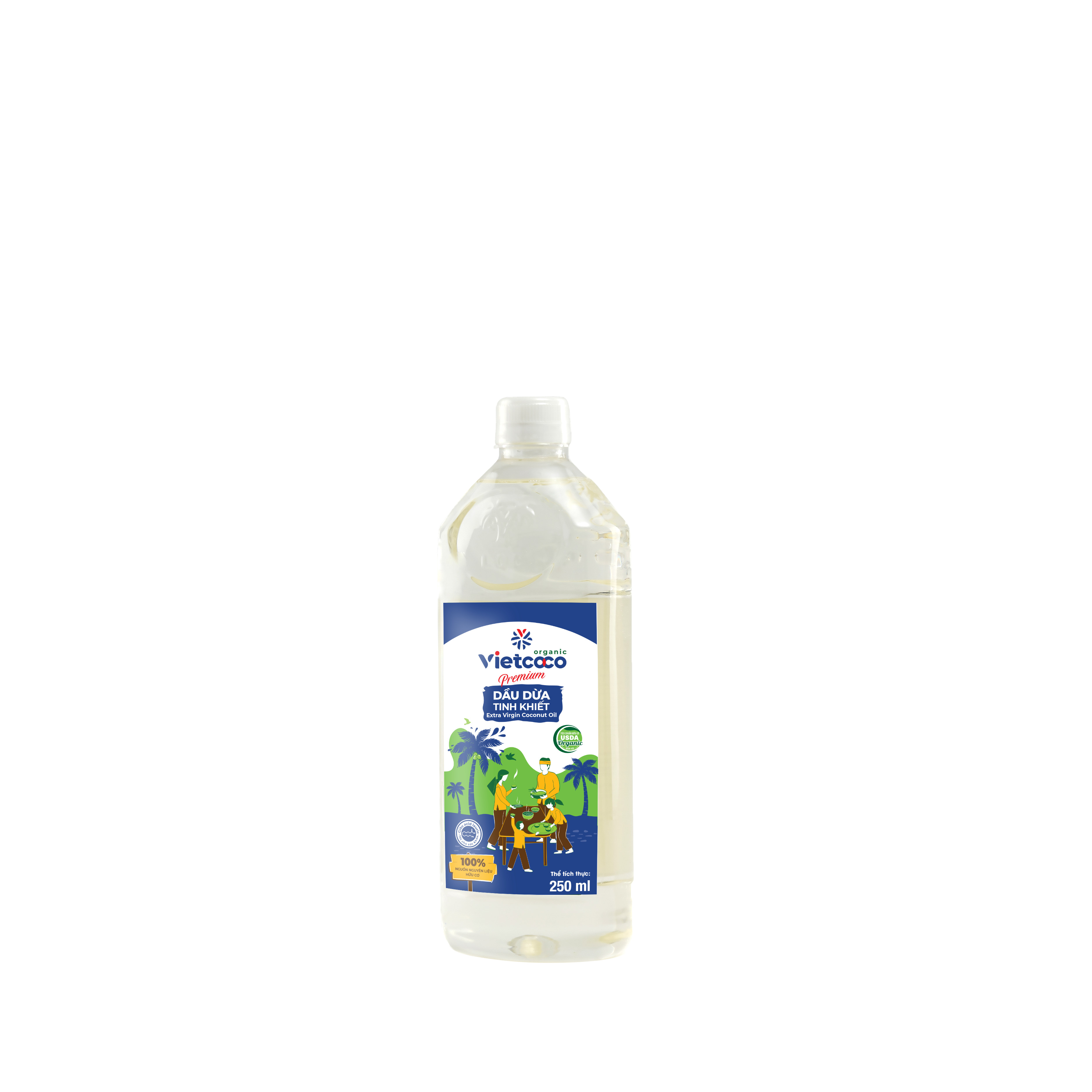 DẦU DỪA TINH KHIẾT ORGANIC VIETCOCO, PET 250ML