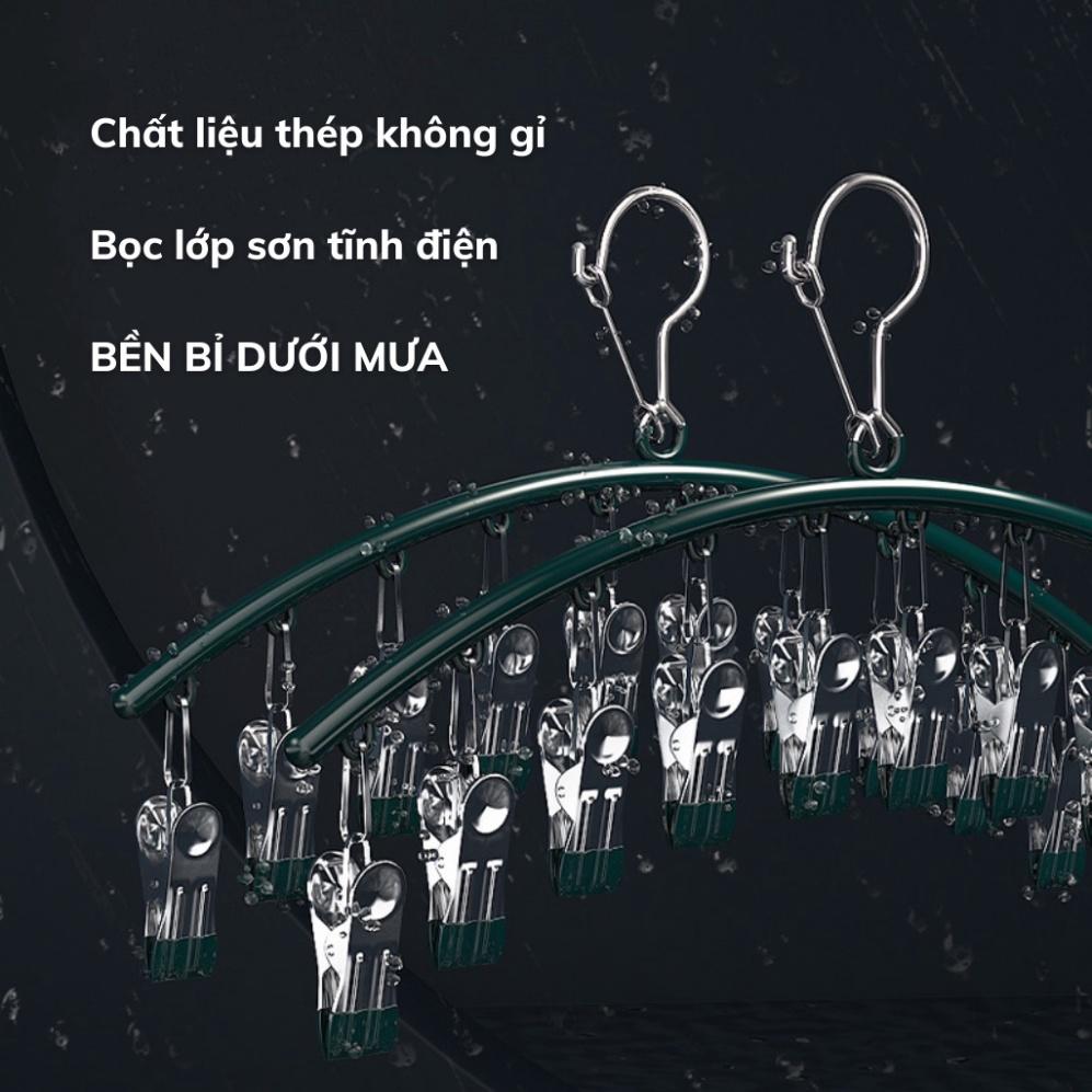 Móc phơi đồ bọc sơn tĩnh điện - Móc treo bikini có khoá chống trơn chống trượt 10 kẹp